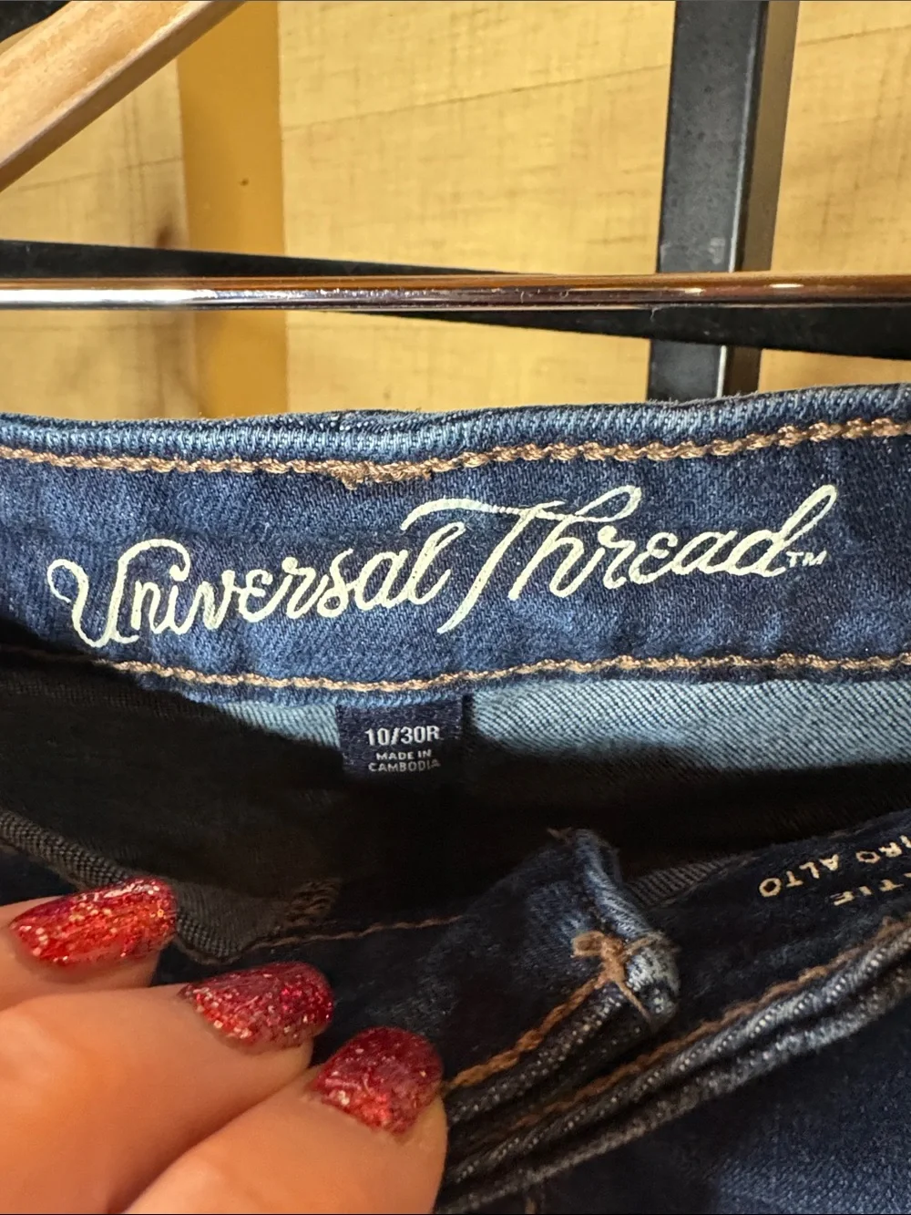 Universal Thread High Rise Shortie Distressed Denim Shorts Size 10